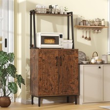 51" Kitchen Pantry Cabinet Kitchen Storage Cabinet W/ Microwave Shelves Small
