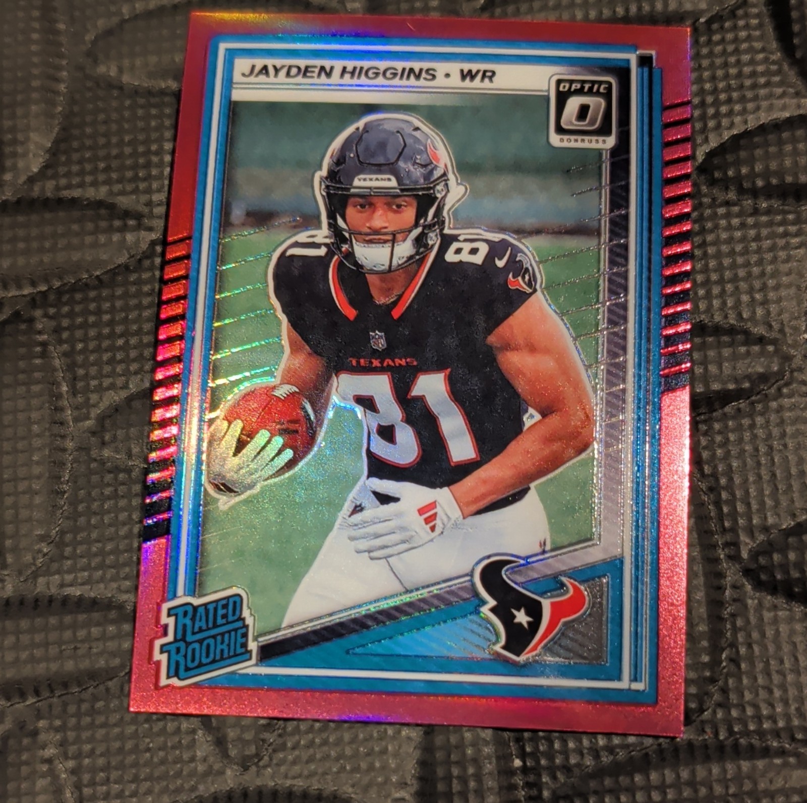 2025 Donruss Optic Jayden Higgins Texans Rated Rookie Pink Prizm #225 Football