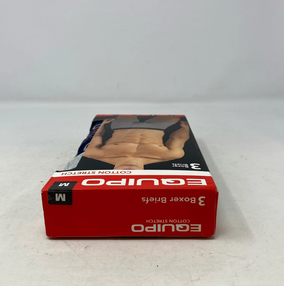 Paquete de 3 calzoncillos boxer Equipo de algodón elástico para hombre surtidos azul marino/gris, talla M Foto 4 de 4