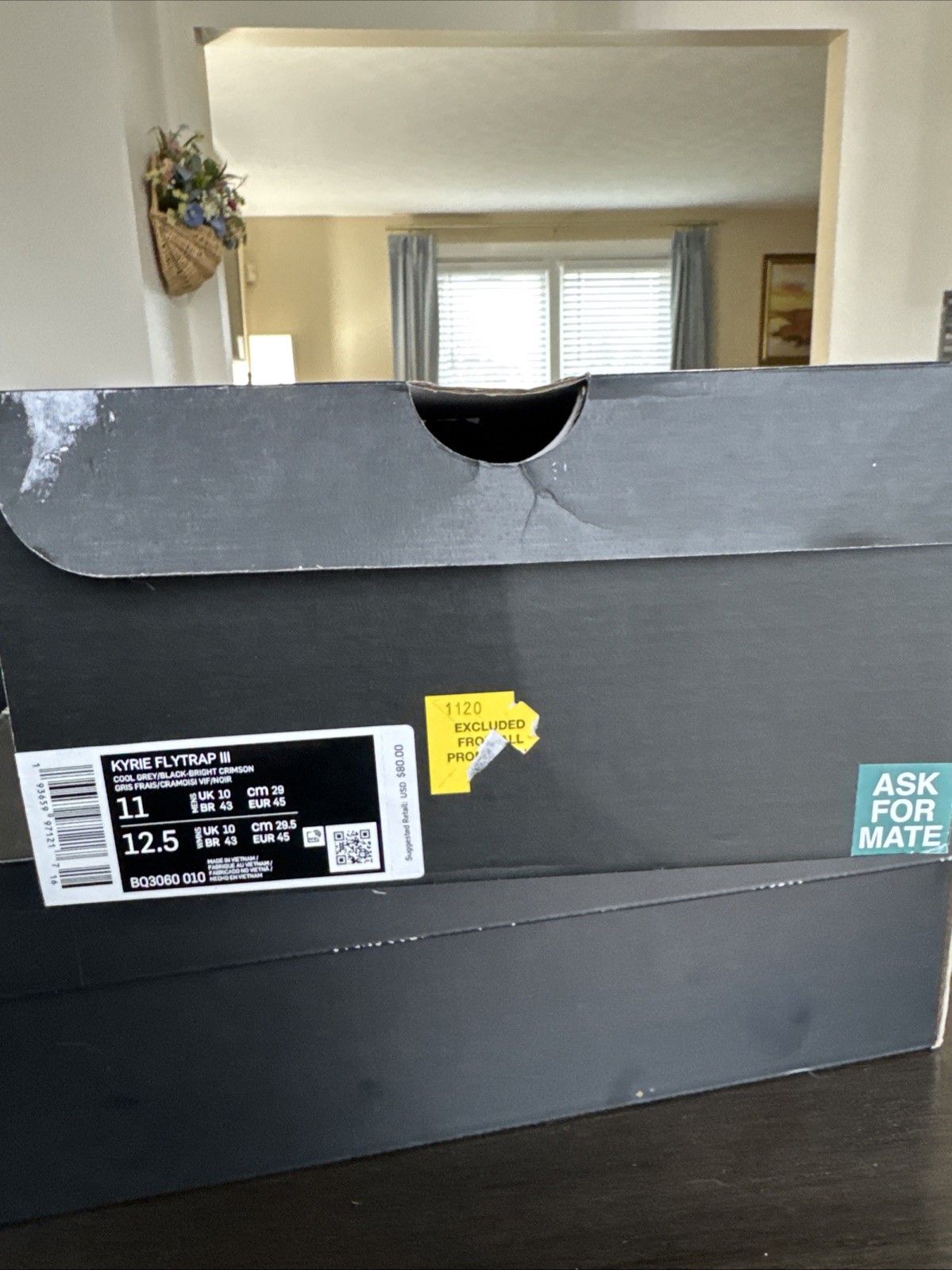 Kyrie Flytrap 3 Cool Grey Size 11 - image 1