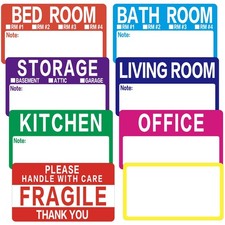 300 Count 3.5 x 2 Large Home Moving Packing Box Labels 2  x 3.5  , Multicolor