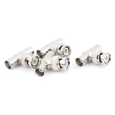 4 x Metal BNC Male Jack to Double BNC Female T Type Connector Adapters Splitter