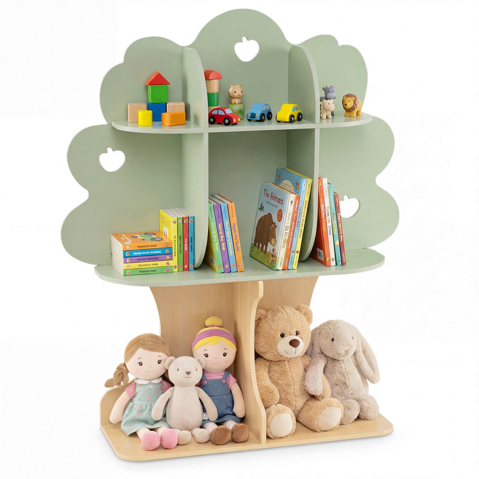 45&rdquo; Kids Tree Bookshelf w&sol;Open Shelves for Reading Nook&comma; Nursery&comma; Classroom