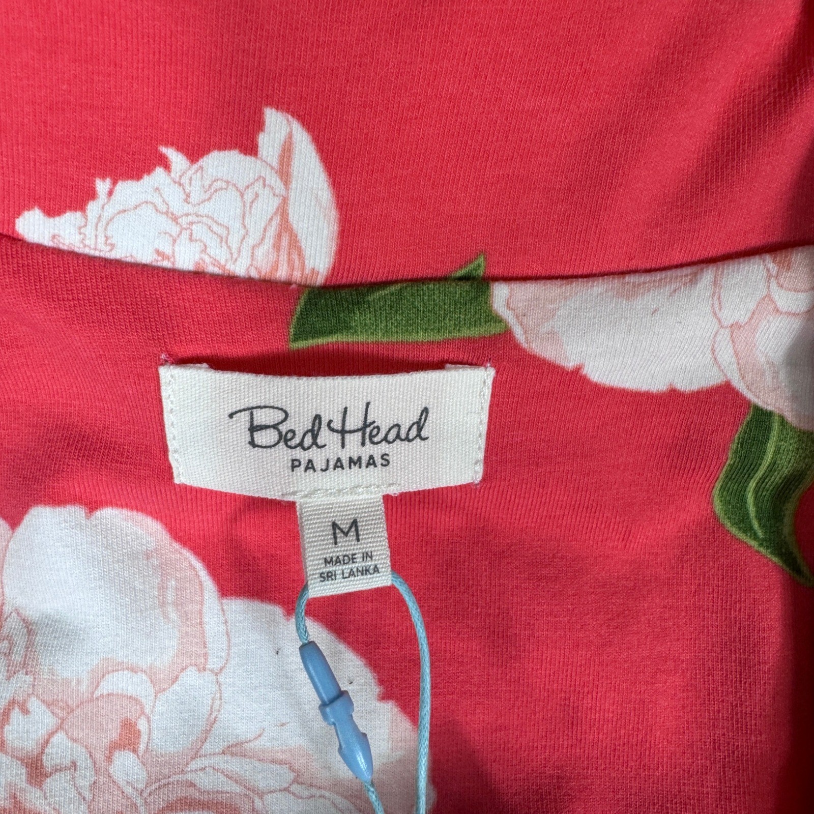 Bed Head Pajamas Women's Size M Coral Peony Print Long Sleeve Pajama Set NEW