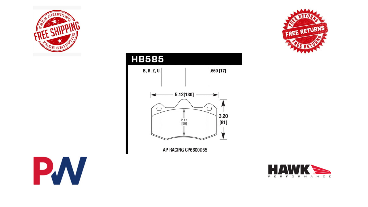 Hawk Disc Brake Pad Front For 12-14 McLaren MP4-12C Base & Spider