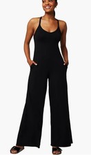 Fabletics Women s Cloud Jersey Wide Leg Jumpsuit In Black Size L New