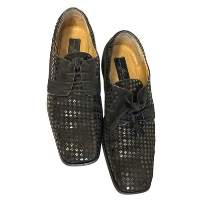 Giorgio Brutini Men's Oxford 10M Black Suede Sparkle Mirrors Jewel Prep 155911