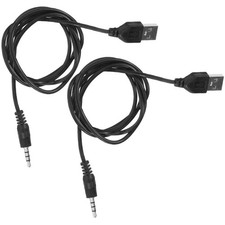 2pcs USB Charger Cables USB Cords Headphones Charger Cable USB To 3.5mm Audio