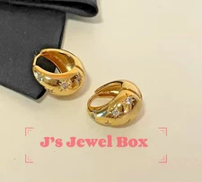 Must See! Gold/Silver - Ralph Lauren Starry Teardrop  Earrings Sleek and Chic