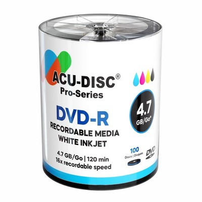 1200 ACU-DISC Pro-Series DVD-R White Inkjet Printable 16x 4,7GB 120min Shrink