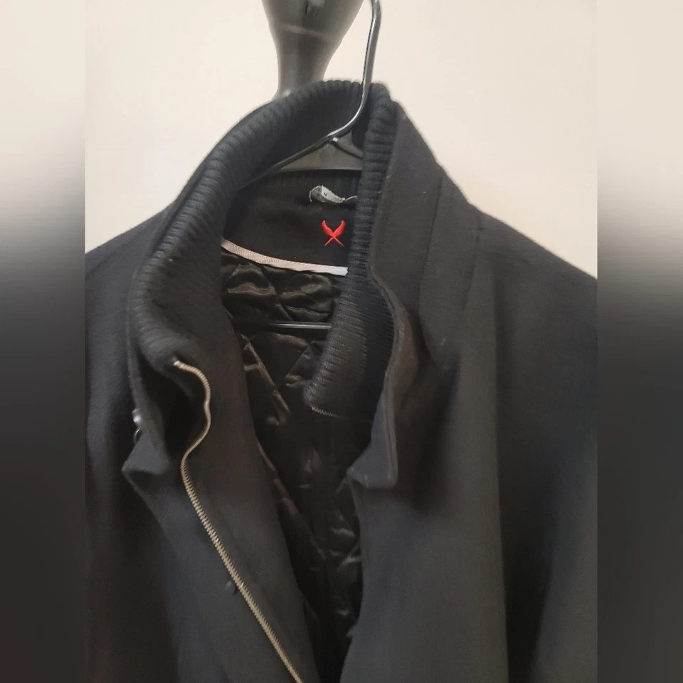 Cardinal Of Canada Mens Black Double Mock Neck Wool Lined Car Coat XXL - Image 3 of 4