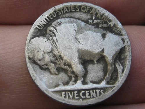 1914 S Buffalo Nickel 5 Cent Piece- San Francisco, Good Reverse Details