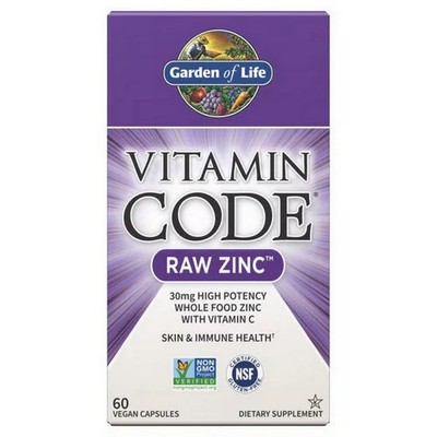 Vitamin code  Raw Zinc 60 vcaps By Garden of Life