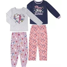 Members Mark New Girls 4 Piece Fleece PJ Set size 5