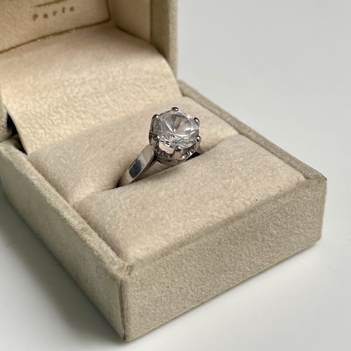 ANCIEN Bague Solitaire Strass Argent T55 Antique Sterling Silver Ring Anillo - Foto 14 di 15