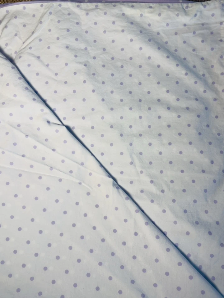 Funda nórdica reversible Pottery Barn Kids doble púrpura blanco lunares Foto 2 de 4