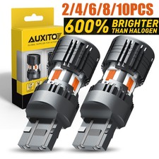 7443 Led Amber Strobe Flash Blinking Brake Stop Tail Parking Light Bulbs2-10x