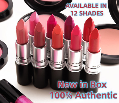 100% Authentic MAC Satin 8HR Full-Coverage Hydrating Lipstick,12 SHADES,0.12 oz