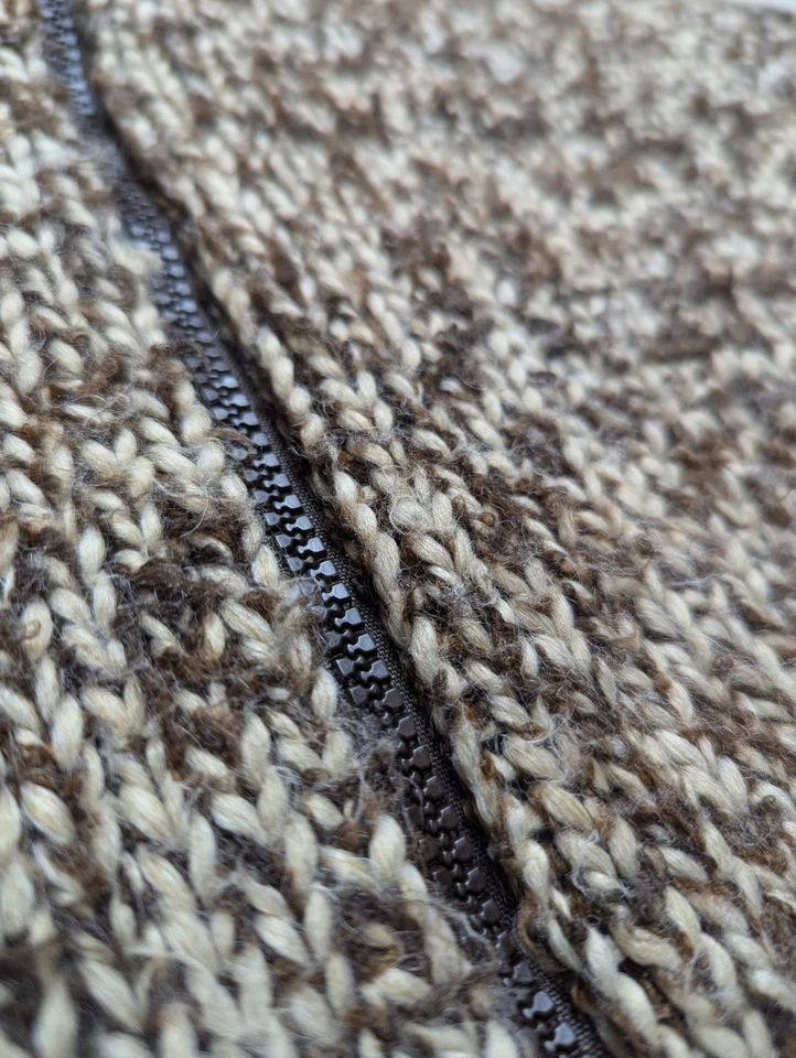 ENERGIE MISS SIXTY S vintage MEN zip wool blend faux fur lined heavy sweater Y2K - Image 4 of 4