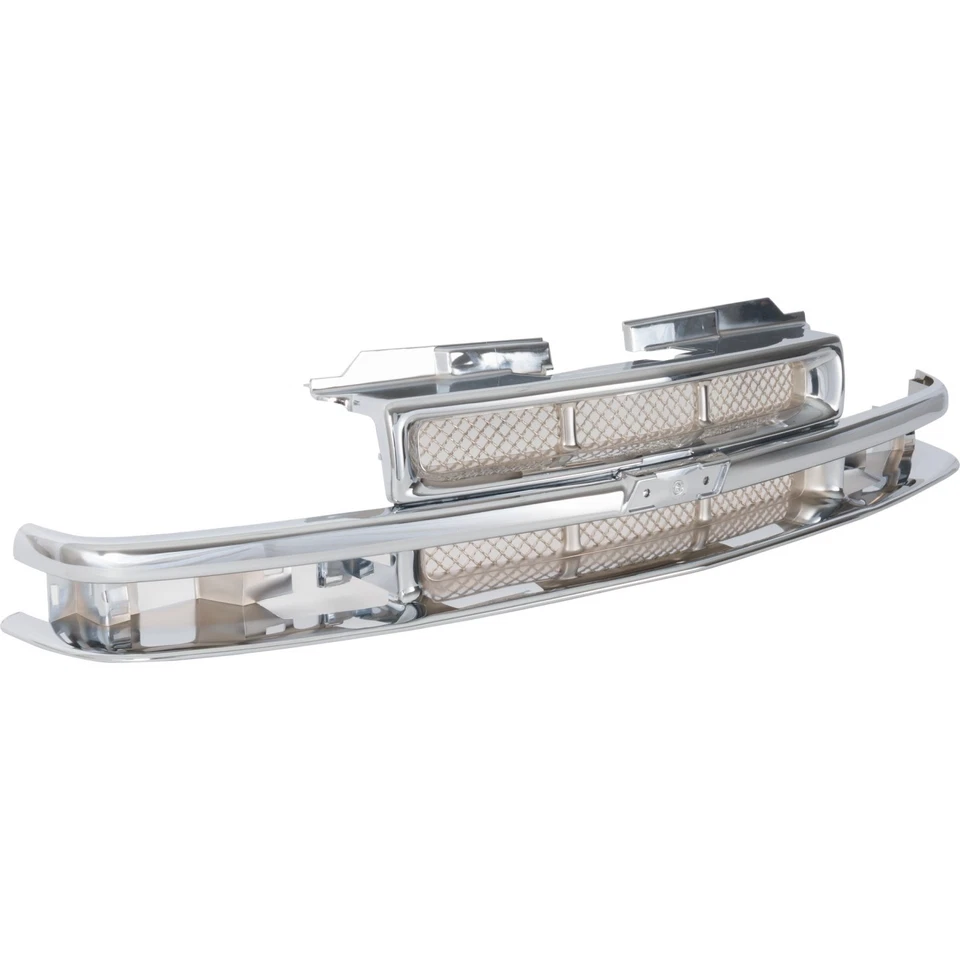 Grille For 98-2004 Chevrolet S10 98-2005 Blazer Chrome Plastic - Image 3 of 4