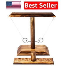 Handmade Wooden Ring Toss Game - Fun Interactive Backyard Entertainment