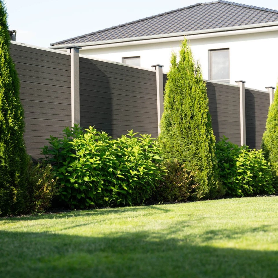 WPC Zaun Lamellenzaun Sichtschutzzaun Gartenzaun Windschutz grau - Bild 3 von 4