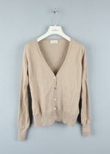 FTC Womens Beige Long Sleeve Button Cashmere Cardigan Sweater Size S