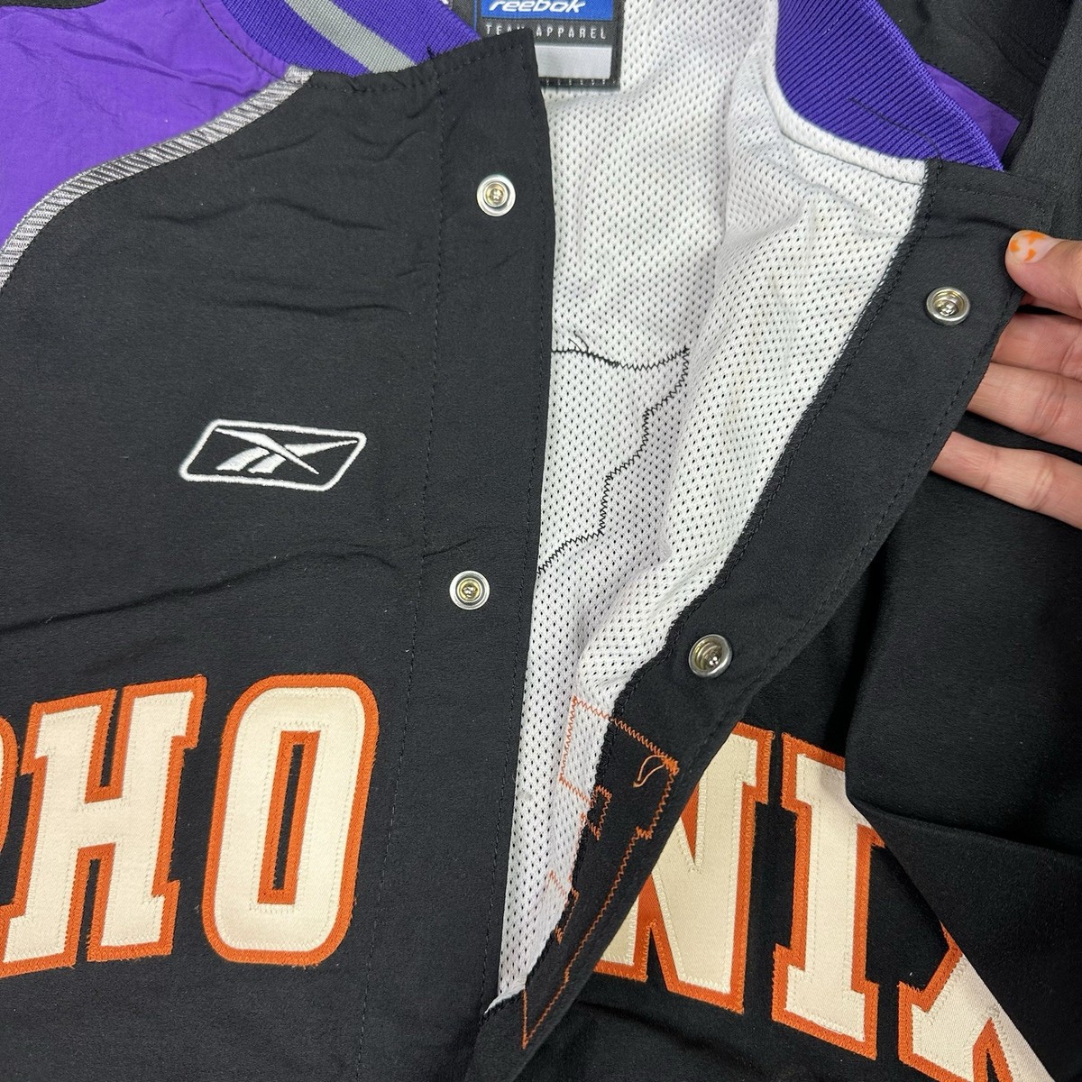 Vintage Y2K Reebok NBA Phoenix Suns Snap Up Warm Up Jacket Adult 