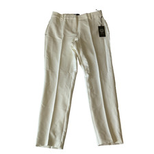 Vince Camuto Lined Dress Pants Womens Size 4 Ivory Pleated Pockets Stretch