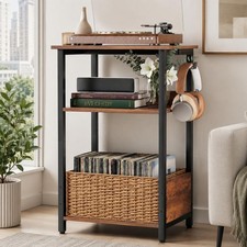 3-Tier Record Player Stand  Vinyl Storage Cabinet   Turntable Side/End Table