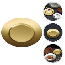  Round Serving Dish Stainless Steel Plate Metal Plates for Eating