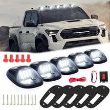 5 Smoke Lens White Led Cab Roof Marker Light Kit For Ford F-250 F-350 Super Duty