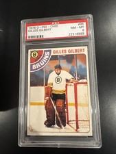 1974 OPC #95 Gilles Gilbert, PSA 8 #22318868, Boston Bruins