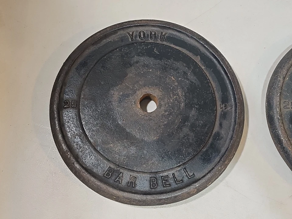 York Barbell 25 LB Standard Size Weight Plates. 1in. hole(Pairx2) Rare, Vintage - Image 2 of 4