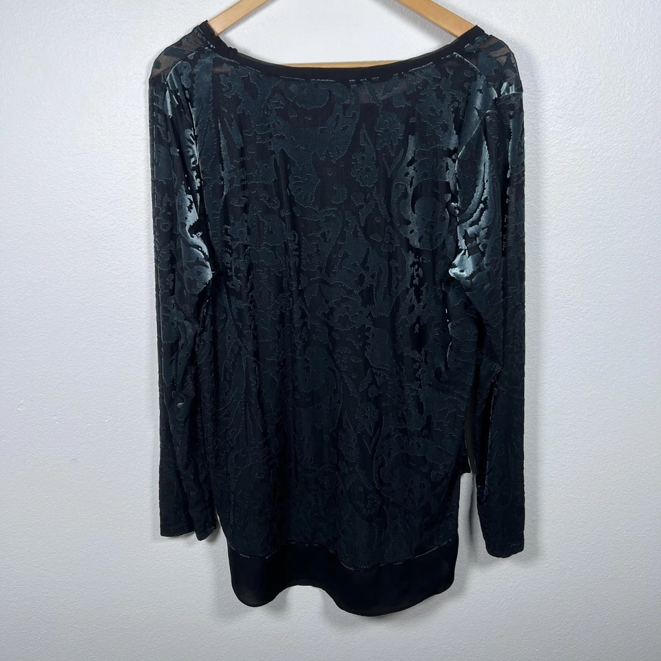 Top túnica Simply Vera para mujer terciopelo Burnout caprichoso talla XL hada grunge gótico Foto 4 de 4