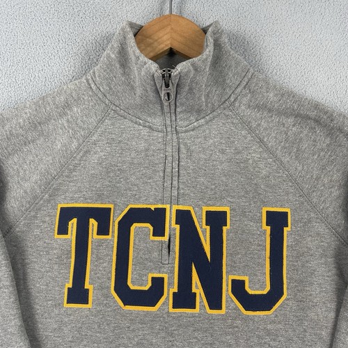 TCNJ Jansport Sweatshirt Womens Medium Gray 1/4 Zip Pullover College Student - Picture 2 of 8