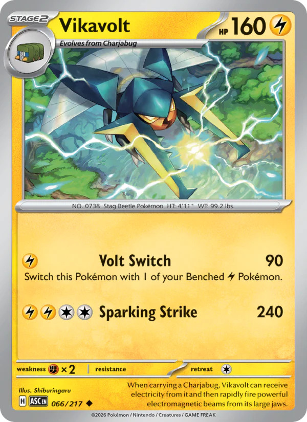Vikavolt 66/217 Uncommon | Ascended Heroes | Pokemon Card