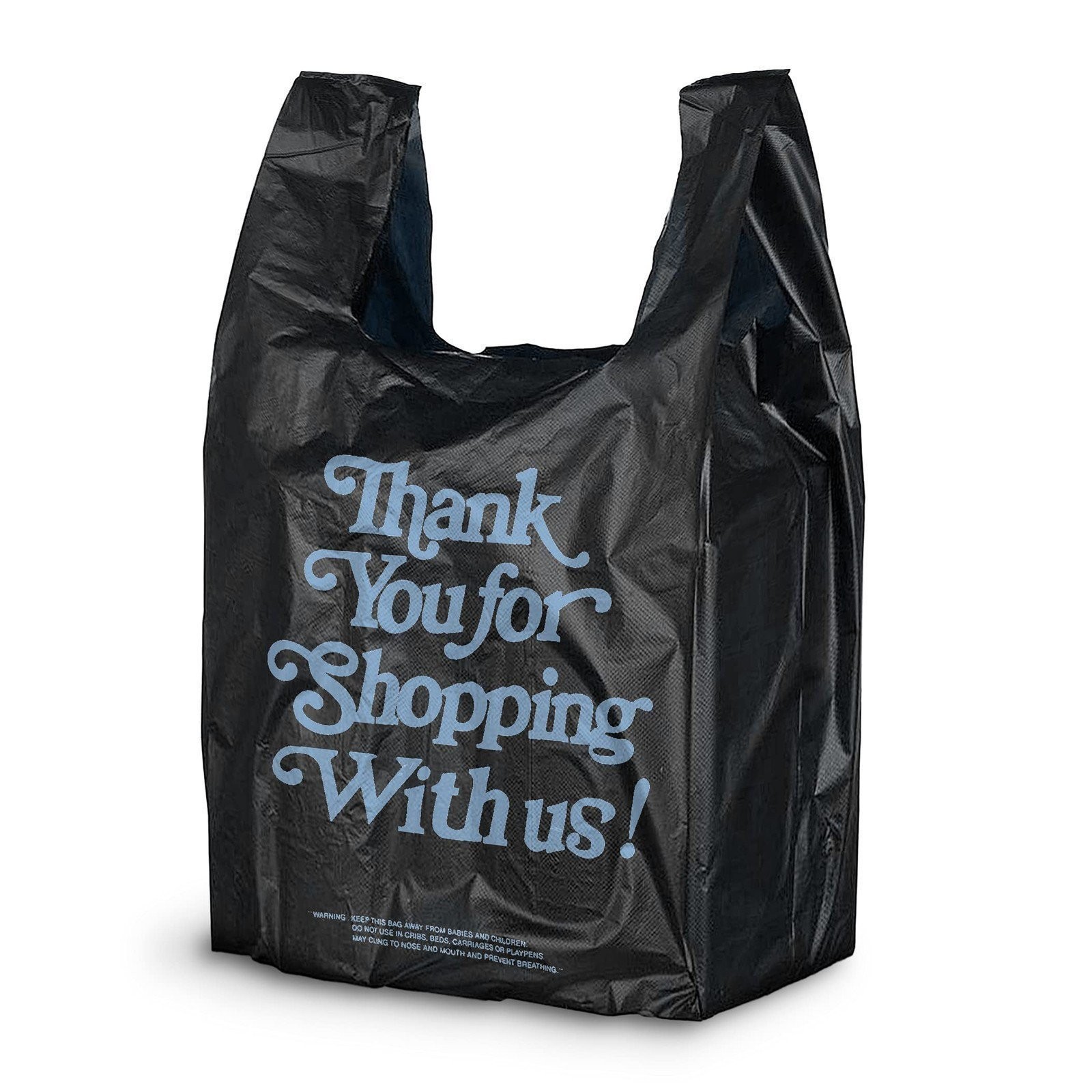 700 Thank You Plastic Bags 12x6x22, 18 Micron, Preprinted, Durable Poly