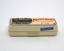 Vintage M. Hohner Marine Band Harmonica 1896 Key of C A440 with Case