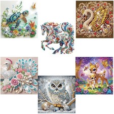 6 Pack Animals Diamond Painting Kit Full Drill Embroidery Cross Stitch Crafts