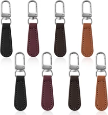8Pcs Leather Zipper Pull Replacement Tabs for Luggage Jackets Bags Handbags
