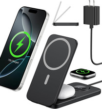 Compatible Magsafe 3 in 1 Wireless Charging Station for Apple, Magnetic Foldable
