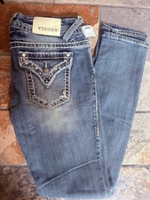 Vigoss Jeans Women 5/6 The New York Skinny Stretchy Embellished Jeans Y2K NWT