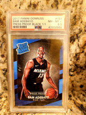 2017 Panini Donruss Bam Adebayo #187 Rated Rookie Press Proof Black 1/1 PSA 8.5