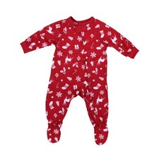 Family Pajamas Baby One-Piece Footed Sleepwear 6-9 Months Red Holiday New
