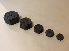 5 poids hexagonaux fonte anneaux balance / Cast Iron Hexagonal Weights w/ Rings