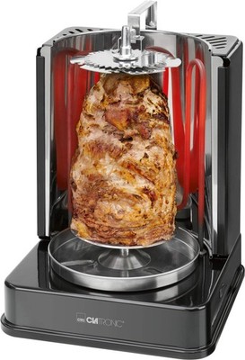Clatronic DVG 3686 Grill für Hähnchen-Kebab, 1400 W