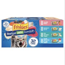 32 Pack Pate Seafood Favorites Variety Pack, Wet Cat Food, 5.5 oz Can 2.24 per gallon