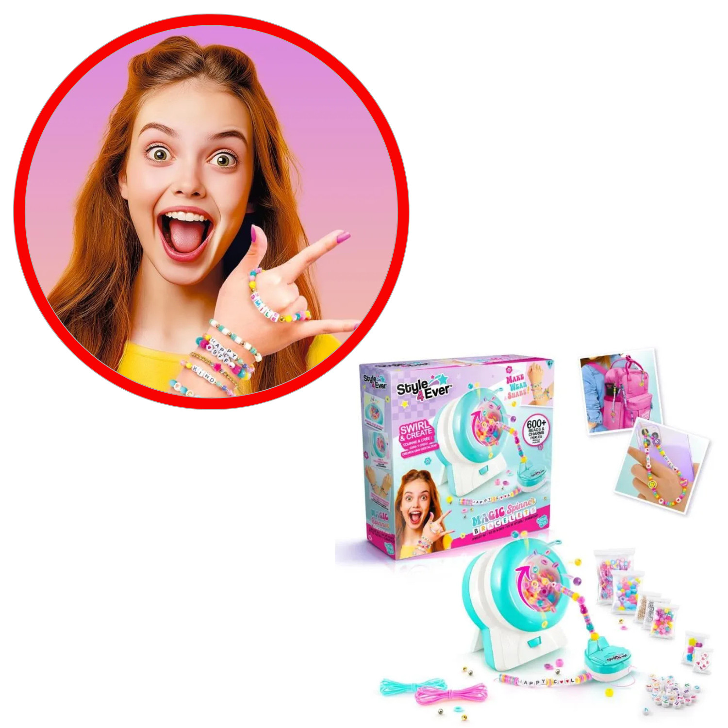 Machine bracelets amitié Canal Toys Style 4 Ever, kit bijoux de tressage DIY