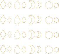 Unicraftale 32 StüCk 8 Stil 304 Edelstahl Verbindungsringe Rhombus Teardrop Sech